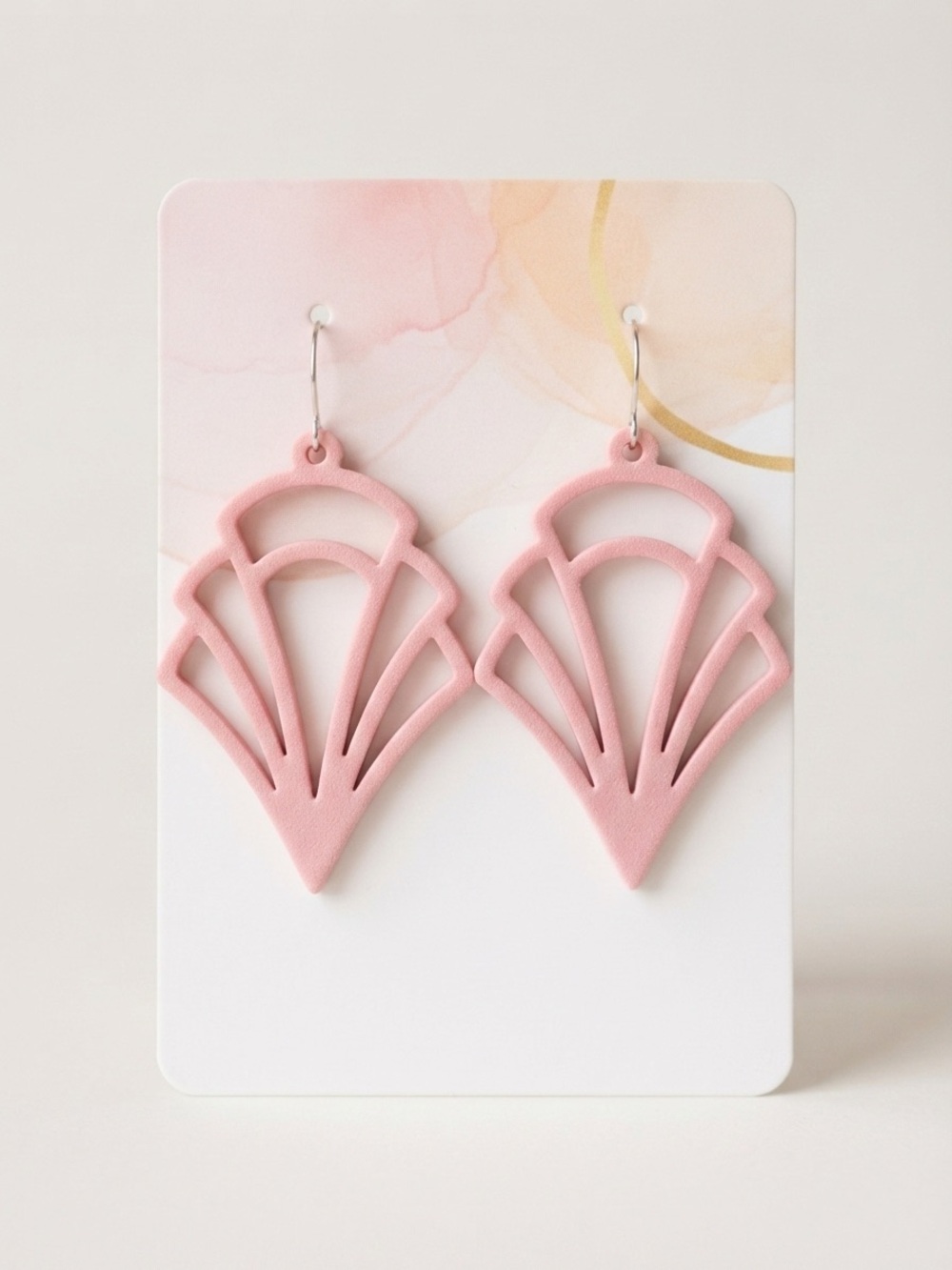 Pink Fan-Cut Drop Earrings - Women's Jewelry